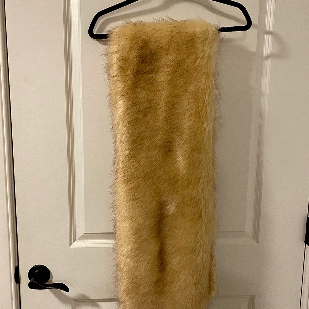 Faux Fur Wrap Bridal Stole - Champagne